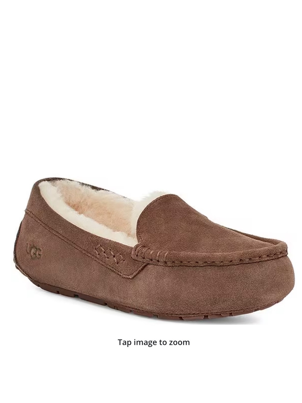 UGG Ansley Water-Resistant Suede Wool Lined Moccasin Slippers Sz 8